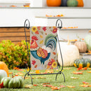 Harvest Rooster Burlap Garden Flag
