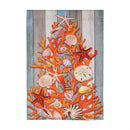 Shell Christmas Tree Burlap Flag