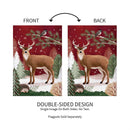 Woodland Storybook Reindeer Burlap Garden Flag_x000D_