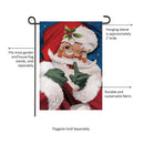 Traditional Santa Portrait Burlap Garden Flag_x000D_