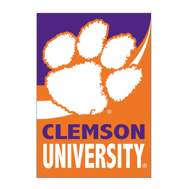 Clemson University Burlap Flag GDN Size