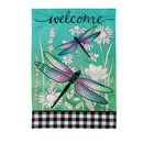 Dragonflies and Wildflowers Garden Linen Flag