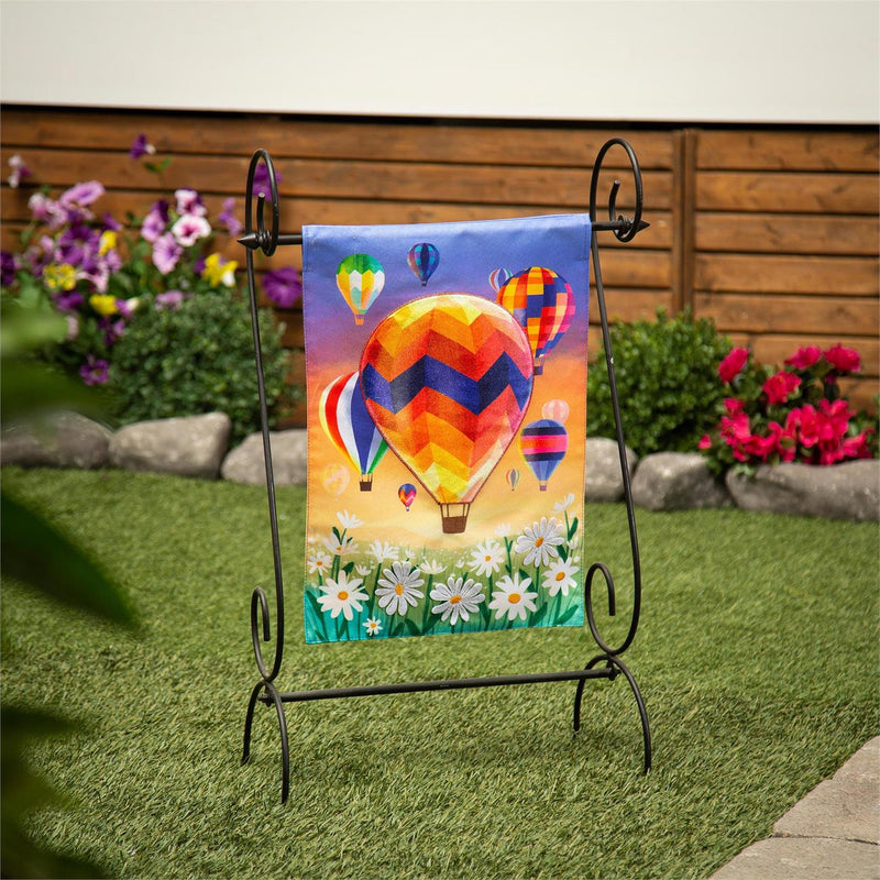 Hot Air Balloons Linen Garden Flag