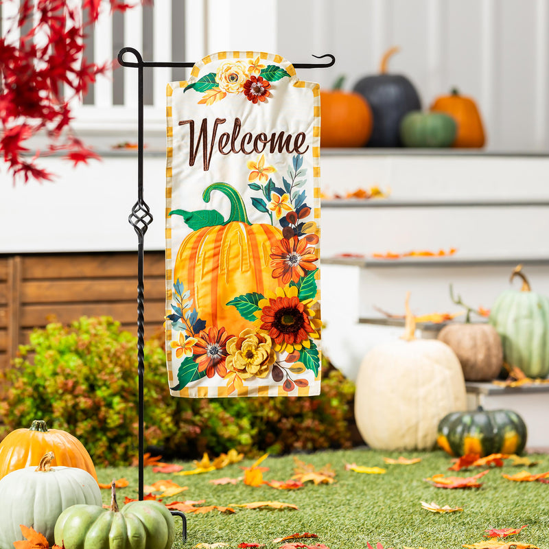 Fall Floral Pumpkin Everlasting Impressions Textile Decor
