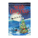 Santa's Sleigh on Christmas Garden Lustre Flag