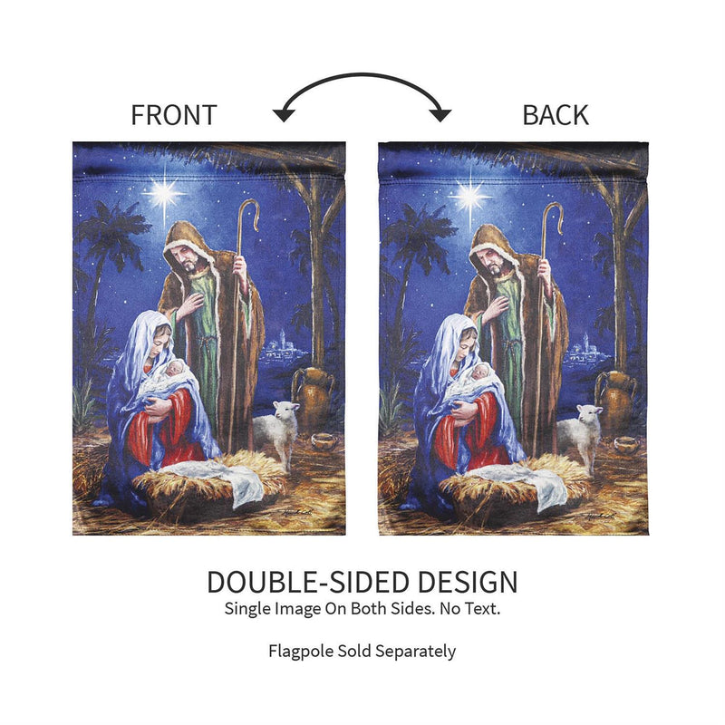 Holy Night Nativity Garden Lustre Flag