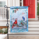 Snow Country Birds  Lustre Garden Flag