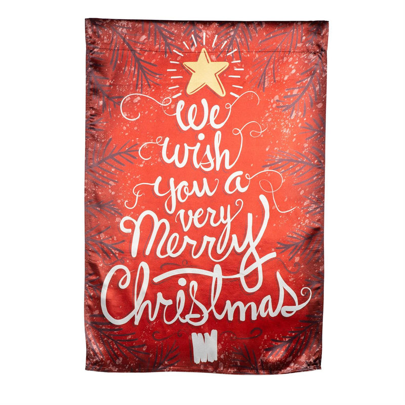 We Wish You a Merry Christmas Lustre Reversible Garden Flag