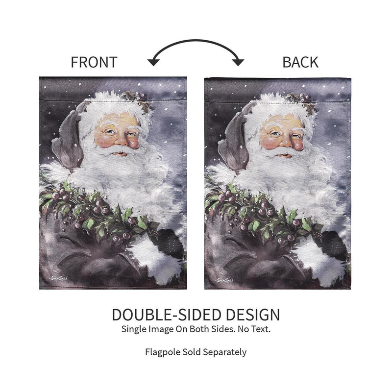 Santa in the Winter Lustre Garden Flag