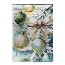 Flocked Green & Gold Ornaments Lustre Garden Flag