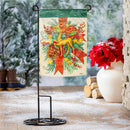 Floral Reindeer Icon Moire Garden Flag