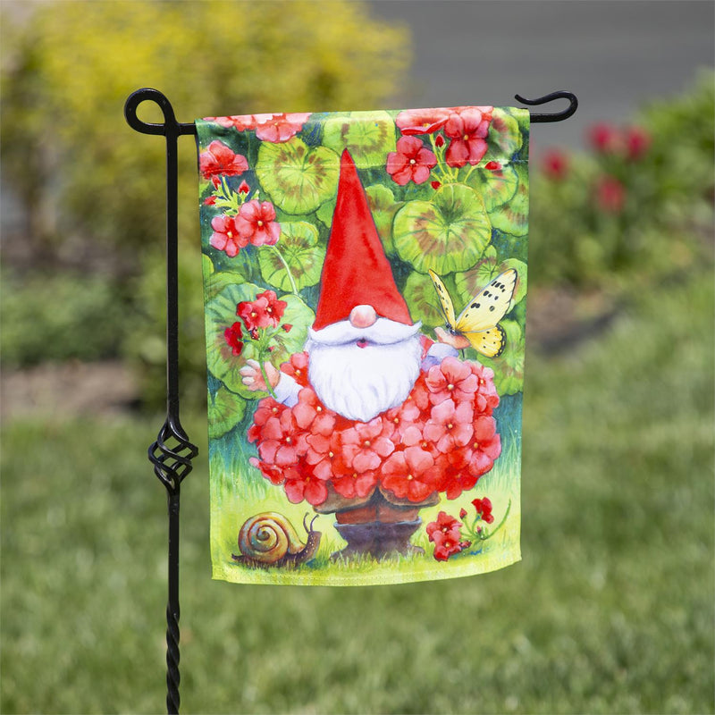 Geranium Gnome Garden Suede Flag