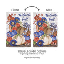 Welcome Fall Neutral Garden Suede Flag