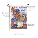 Welcome Fall Neutral Garden Suede Flag