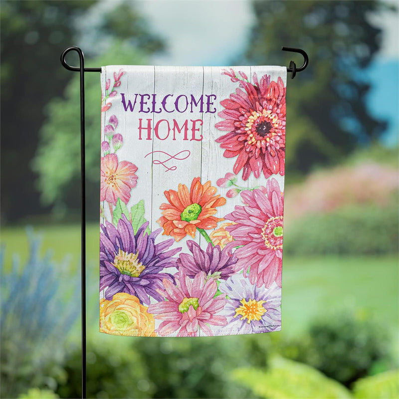 Welcome Home Spring Suede Garden Flag