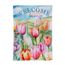 Tulip Fields Suede Garden Flag