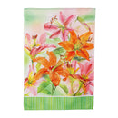 Lilies Suede Garden Flag