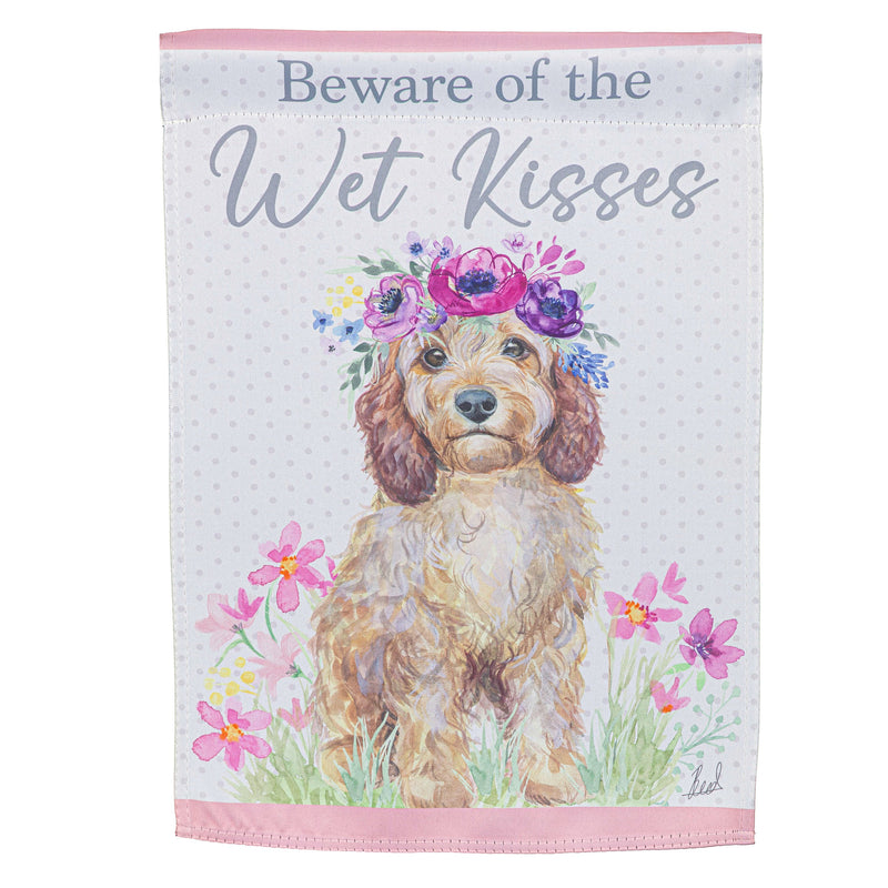 Beware Of The Wet Kisses Suede Garden Flag