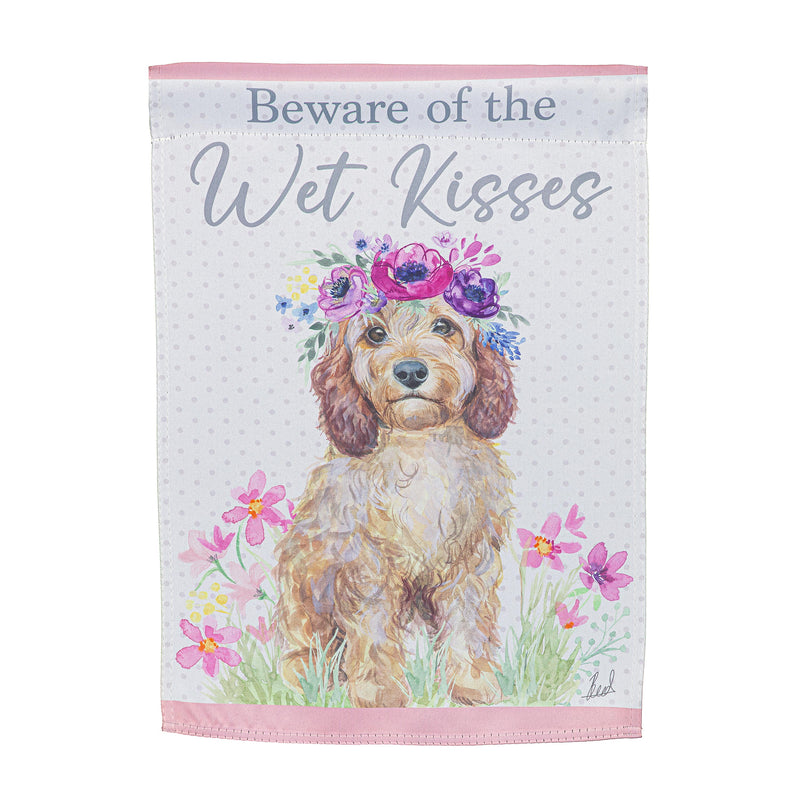 Beware Of The Wet Kisses Suede Garden Flag
