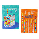 Birthday Party Reversible Suede Garden Flag