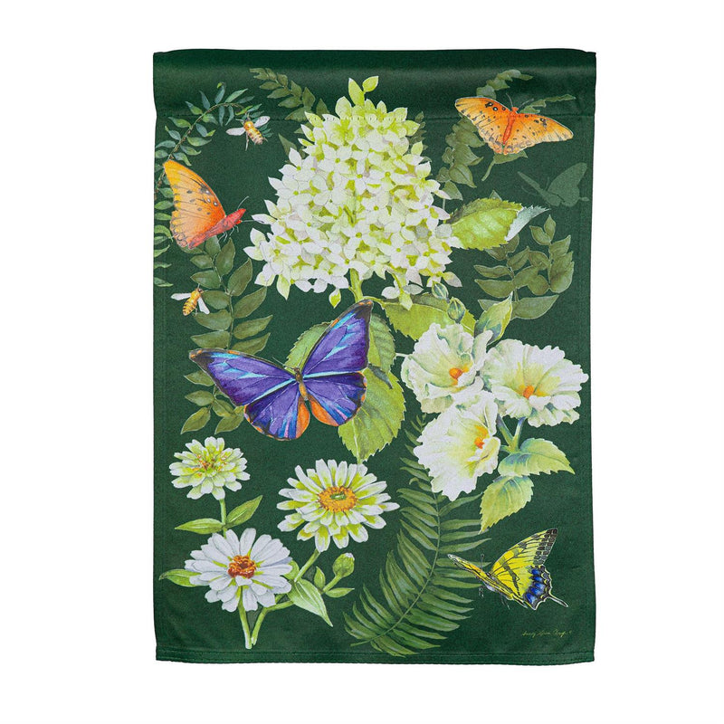 Flutters and Flowers Suede Garden Flag