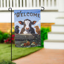 Cow and Chicks Suede Garden Flag