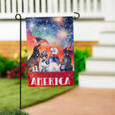 Patriotic Pups Suede Garden Flag