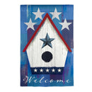 Patriotic Birdhouse Suede Garden Flag
