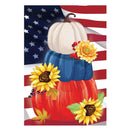 American Pumpkin Stack Suede Garden Flag
