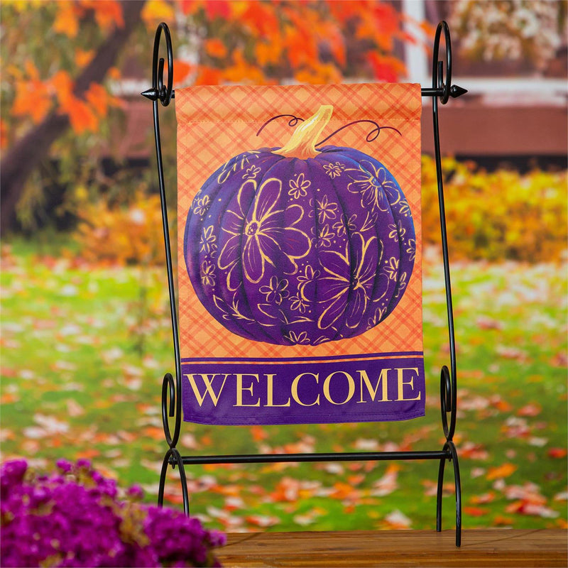Damascus Pumpkin Suede Garden Flag