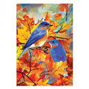 Bluebirds Among The Leaves Suede Garden Flag