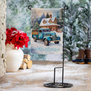 Holiday Blue Truck Suede Garden Flag