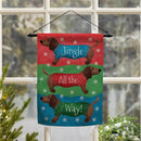Jingle All The Way Dachshund Suede Garden Flag_x000D_