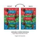 Jingle All The Way Dachshund Suede Garden Flag_x000D_