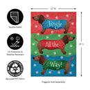 Jingle All The Way Dachshund Suede Garden Flag_x000D_