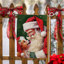 Santa & Olive Suede Garden Flag_x000D_