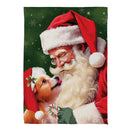 Santa & Olive Suede Garden Flag_x000D_