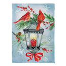 Cardinal Lantern Suede Garden Flag_x000D_