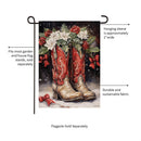 Red Christmas Cowboy Boots Suede Garden Flag_x000D_