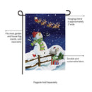 Santa & Snowman Suede Garden Flag_x000D_