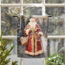Victorian Santa Suede Garden Flag