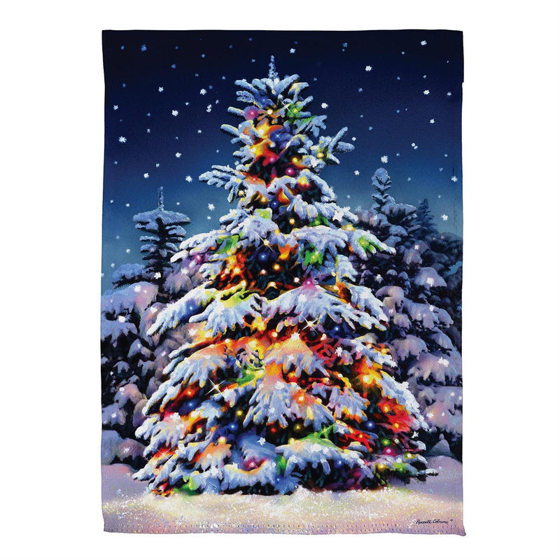 Vivid Christmas Tree Suede Garden Flag