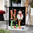 Noel Snowman Suede Garden Flag_x000D_