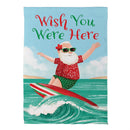 Surfing Santa Reversible Suede Garden Flag