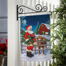 Santa & Highland Cow Suede Garden Flag