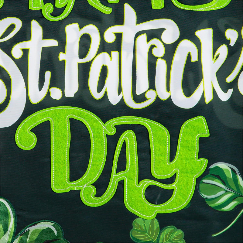 Happy St. Patrick's Day Shamrocks Applique House Flag