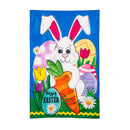 Happy Easter Bunny and Carrot Applique House Flag