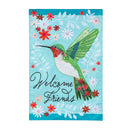 Hummingbird Welcome Applique House Flag