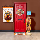 Give Thanks Patterned Turkey Applique House Flag