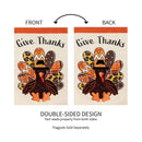 Give Thanks Patterned Turkey Applique House Flag